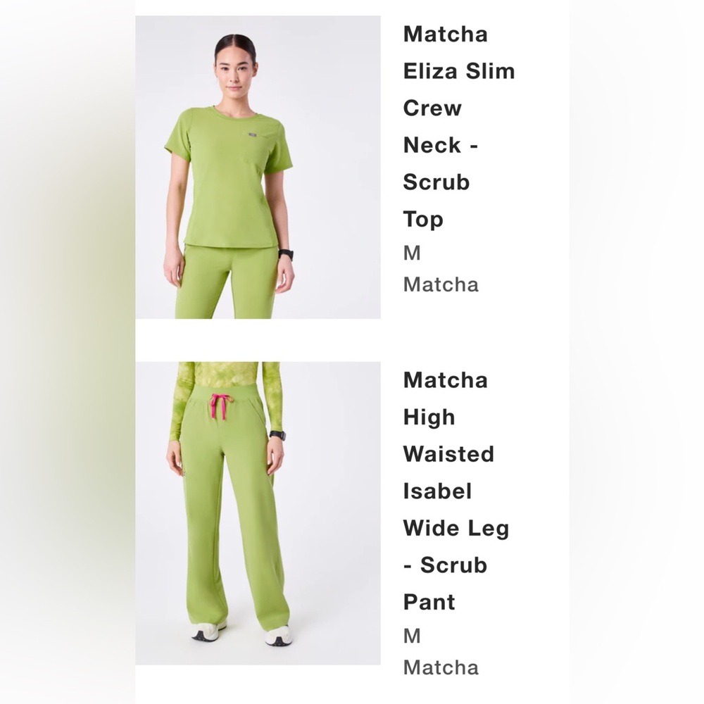 FIGS Matcha Scrub Set w/ Jacket